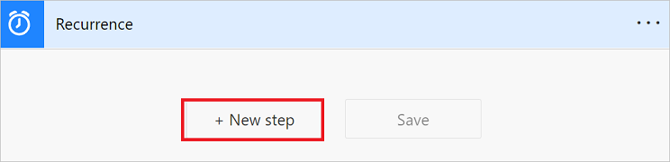 Screenshot of the New step button.