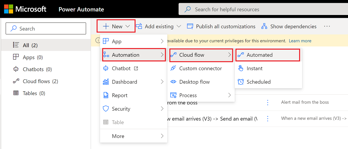 Create A Cloud Flow In A Solution Power Automate Microsoft Learn