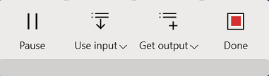 Screenshot of the Get output option.