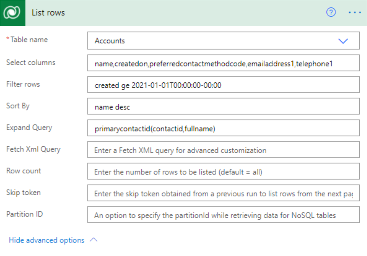 Power Automate Excel List Rows Odata Filter