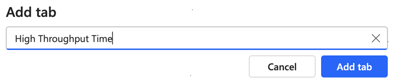 Screenshot of the Add tab dialog in the process intelligence experience.