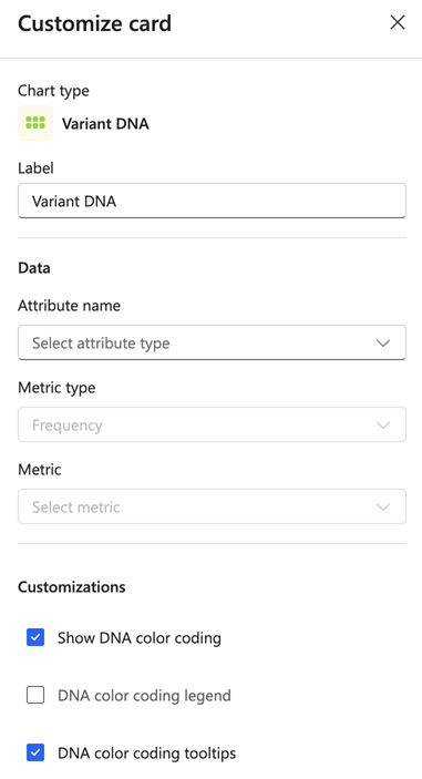 Screenshot of the 'Variant DNA' customization panel.