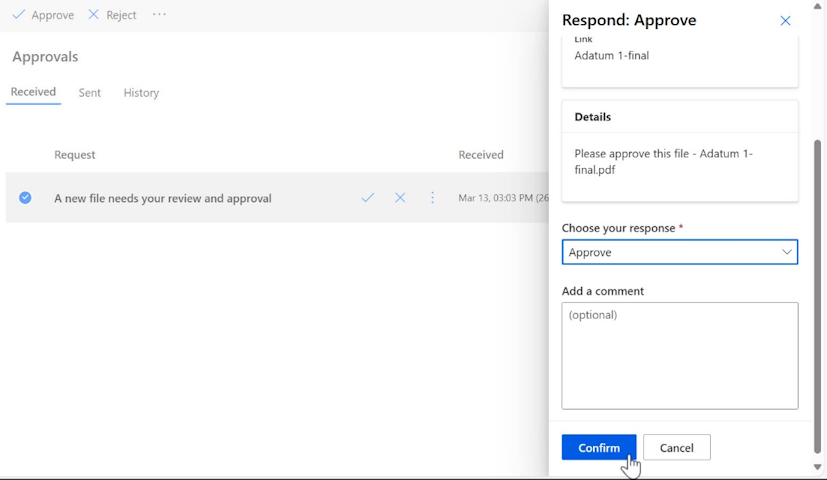 Screenshot of the 'Respond' panel in Power Automate.
