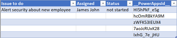 Screenshot of the spreadsheet after your flow runs.