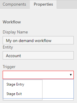 Select workflow trigger.