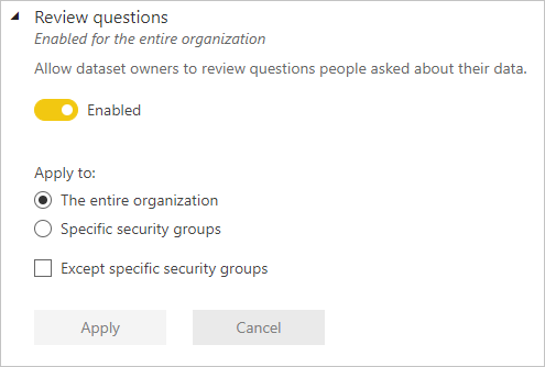 Q&A admin settings - Power BI | Microsoft Learn