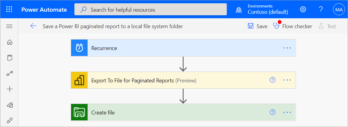 Set up recurring exports of a paginated report.