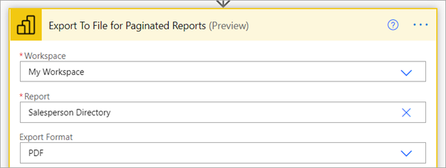Select the workspace and the report.
