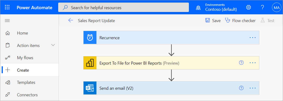 power automate export sharepoint list to csv