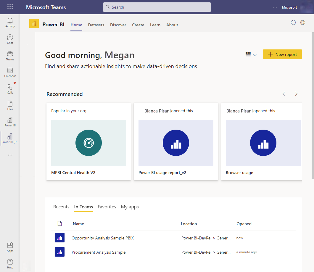 Add the Power BI app to Microsoft Teams - Power BI | Microsoft Learn