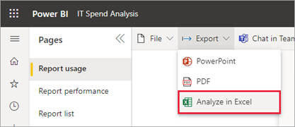 Screenshot of analyzing in Excel.
