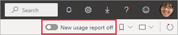 Screenshot of switching to the Usage Metrics report.