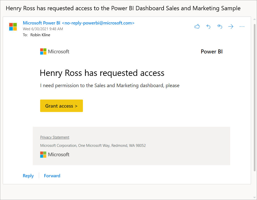 Request or grant access to dashboards or reports Power BI Microsoft