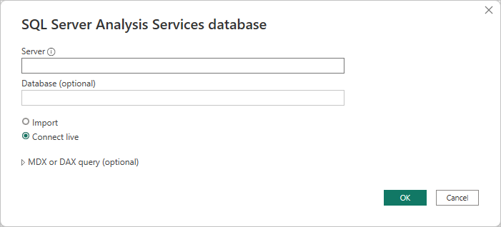 SQL Server Analysis Services database window