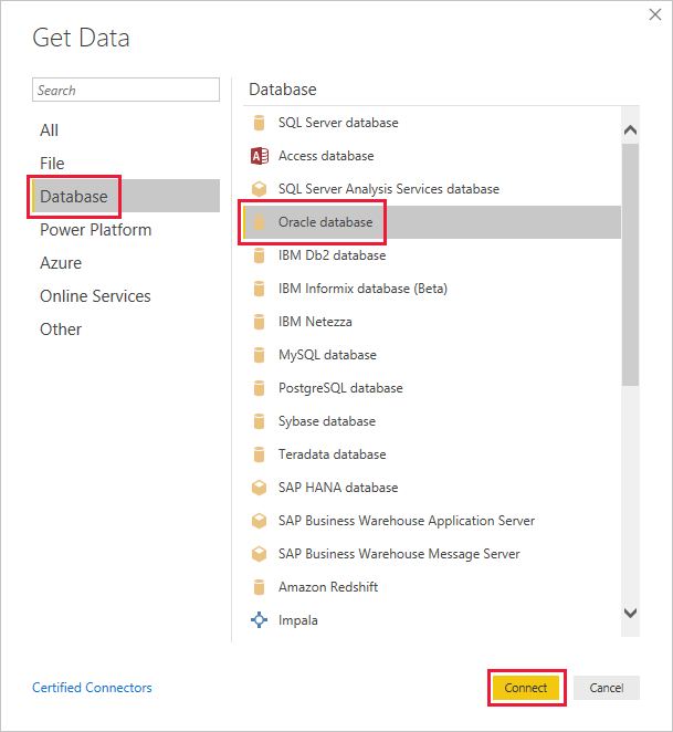 Connect To An Oracle Database With Power BI Desktop Power BI 