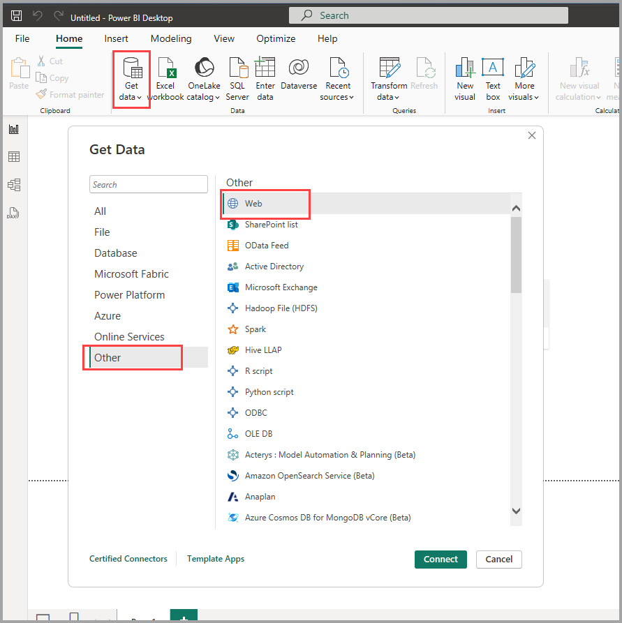 Connect to data in Power BI Desktop - Power BI | Microsoft Learn