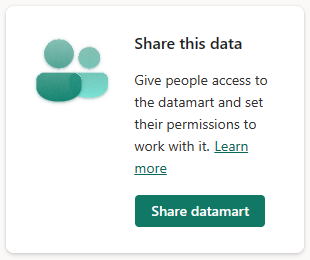 Screenshot of datamart share this data section on datamart details page.