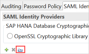 Screenshot of the "Import" button on the "SAML Identity Providers" pane.