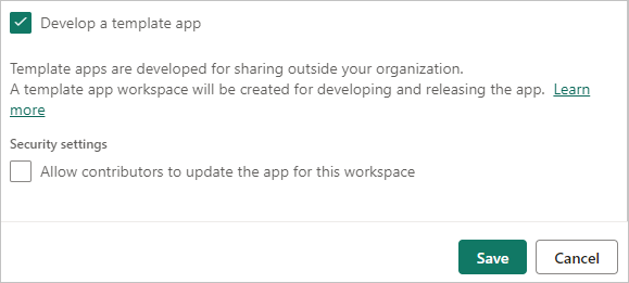 Screenshot that shows Develop a template app.