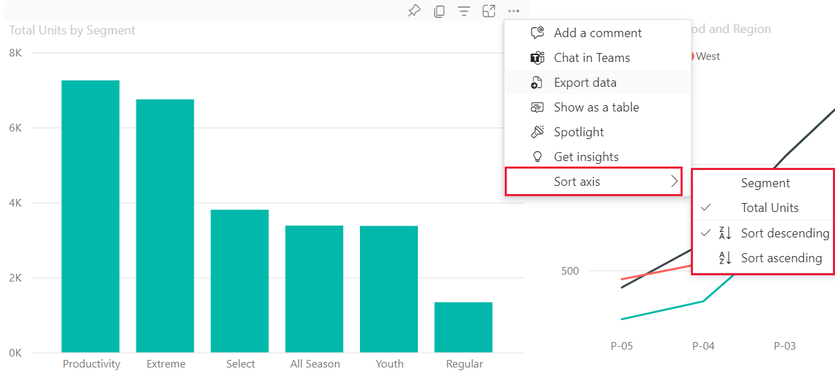 Configuring the chart sorting