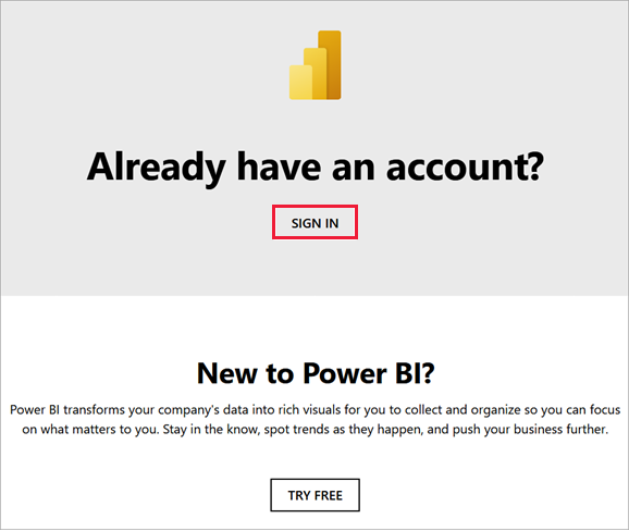 Sign in and sign out - Power BI | Microsoft Learn