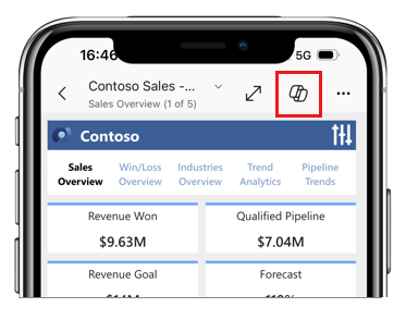 Screenshot of the Copilot icon in a report header.