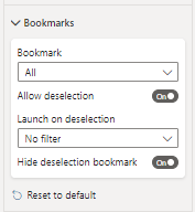 Screenshot of the Bookmarks navigator option to Hide deselection bookmark.