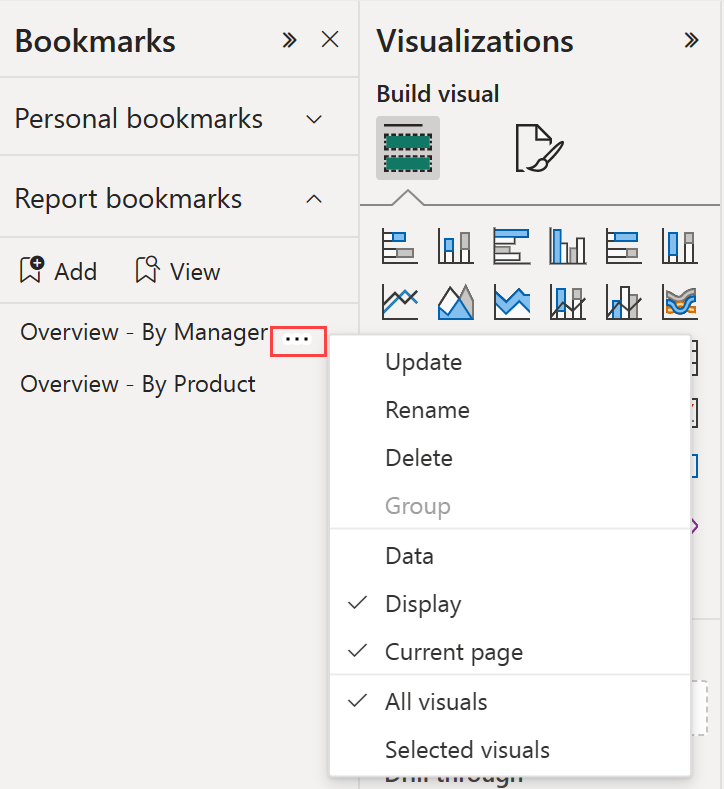 Create report bookmarks in Power BI to share insights and build stories - Power  BI | Microsoft Learn