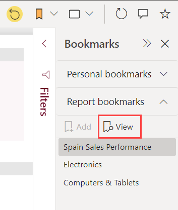 Create report bookmarks in Power BI to share insights and build stories - Power  BI | Microsoft Learn