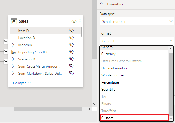 Power Bi Custom Format Example