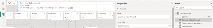 Converted sales amount measure formula