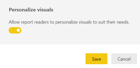Turn on Personalize visuals in the service