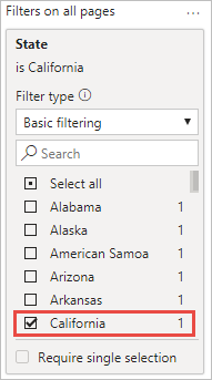 Screenshot showing how to Select a state.
