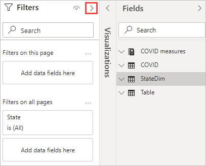 Expand the Filters pane
