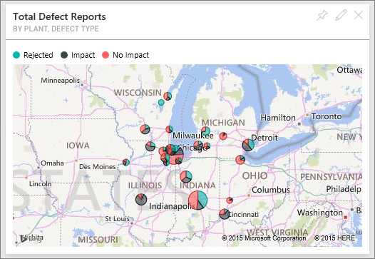 Screenshot showing the tile for Total Defect Reports by Plant, Defect Type.
