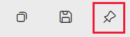 Screenshot highlighting the Pin icon on the menu bar.