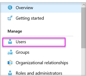 Screenshot of Azure AD users and groups tab.