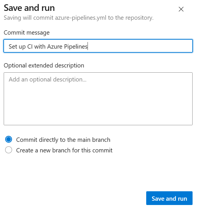 Screenshot showing save and run selection.