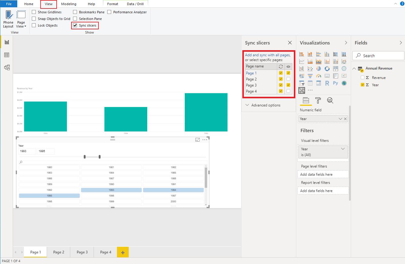 Enable the Sync Slicers feature in Power BI visuals - Power BI | Microsoft  Learn