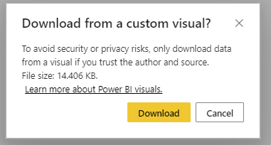 Screenshot asking to confirm download only if it is from a trusted source.