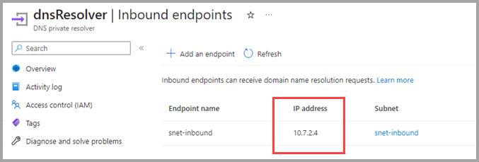 Screenshot of an IP address automatically being assigned to an endpoint.