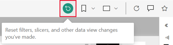 Screenshot of the Reset button on the action bar.