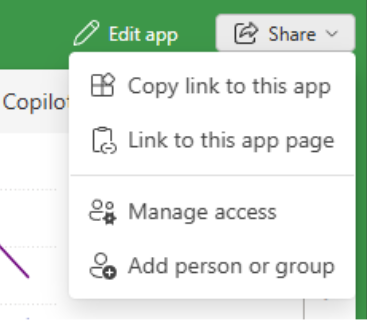 Screenshot of the org app share menu.