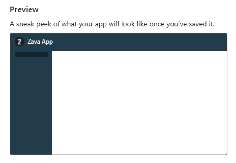 Screenshot of the Preview section in Customize, showing a sneak peek of the org app appearance with branding applied.