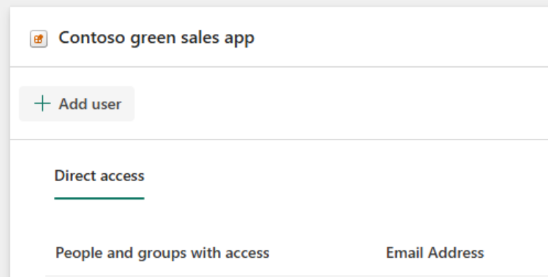 Screenshot of the org app access management add user button.