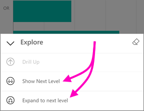 Screenshot of expand to next level.