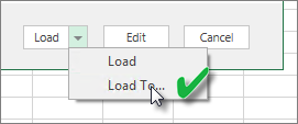 Screenshot of the Load To in Navigator, showing the Load To selection.