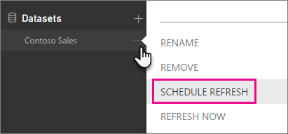 How to select schedule refresh