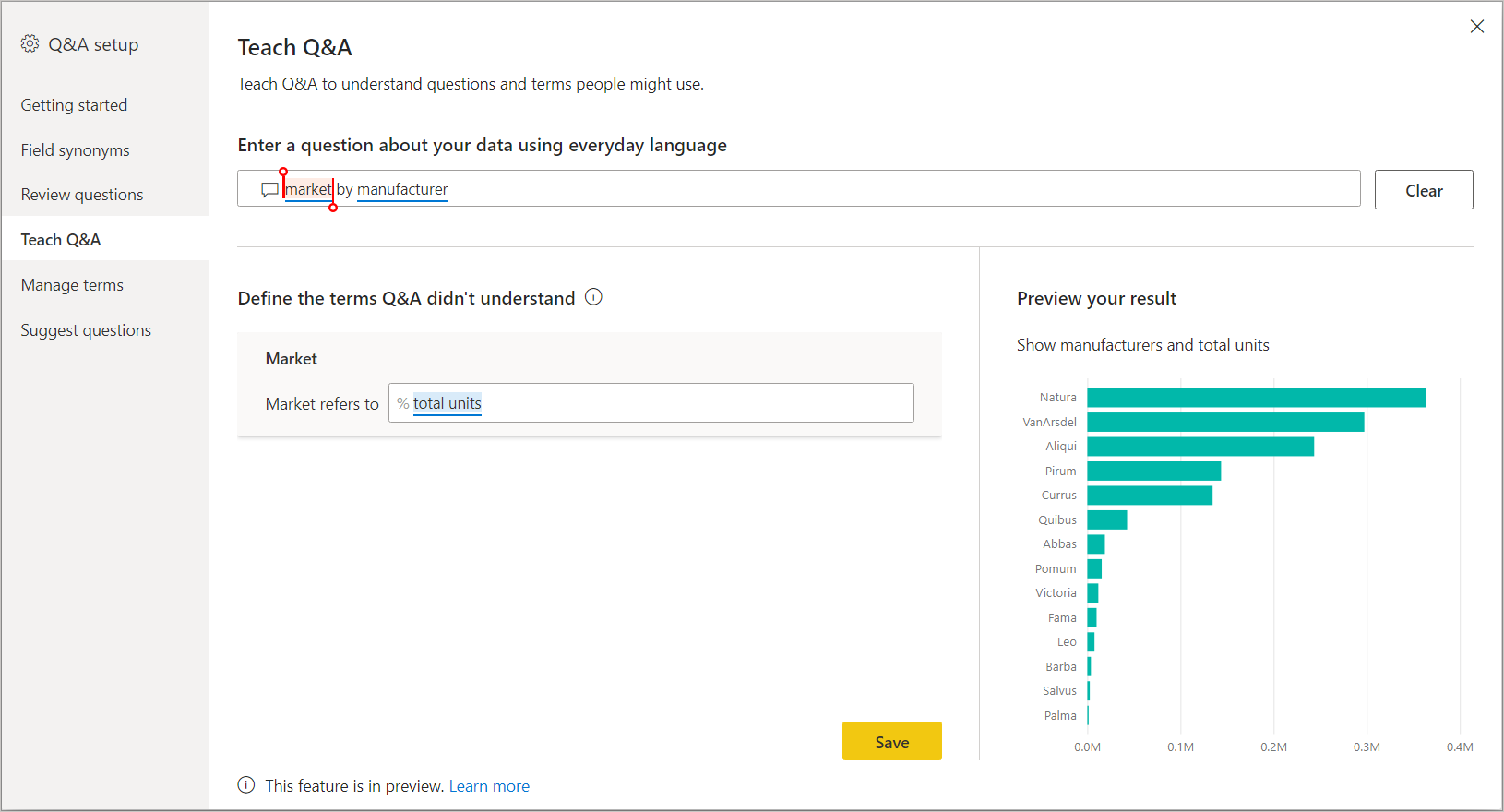 Best practices to optimize Q&A - Power BI