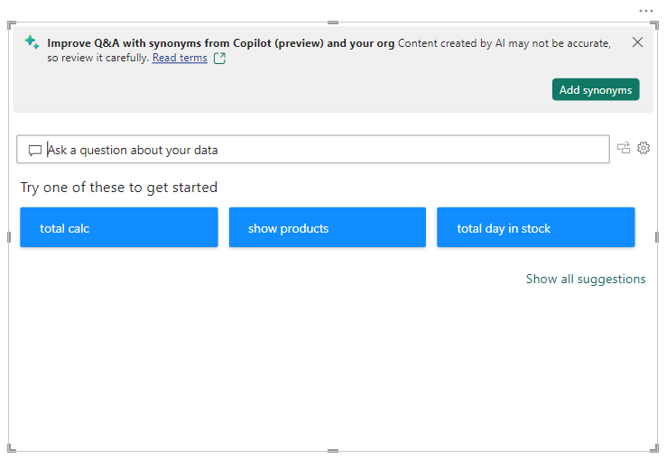 Best practices to optimize Q&A - Power BI